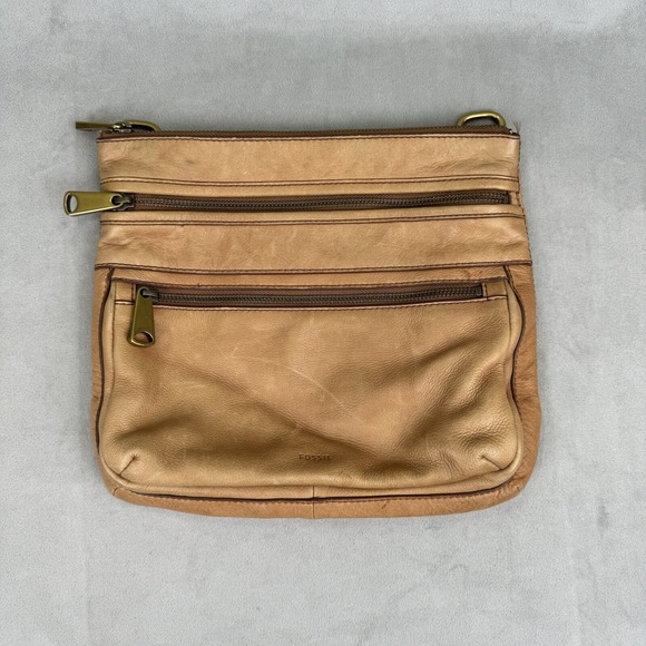 Fossil Handbags - Vintage Fossil Explorer  Brown Pebbled soft Leather Shoulder Bag *NO STRAP*